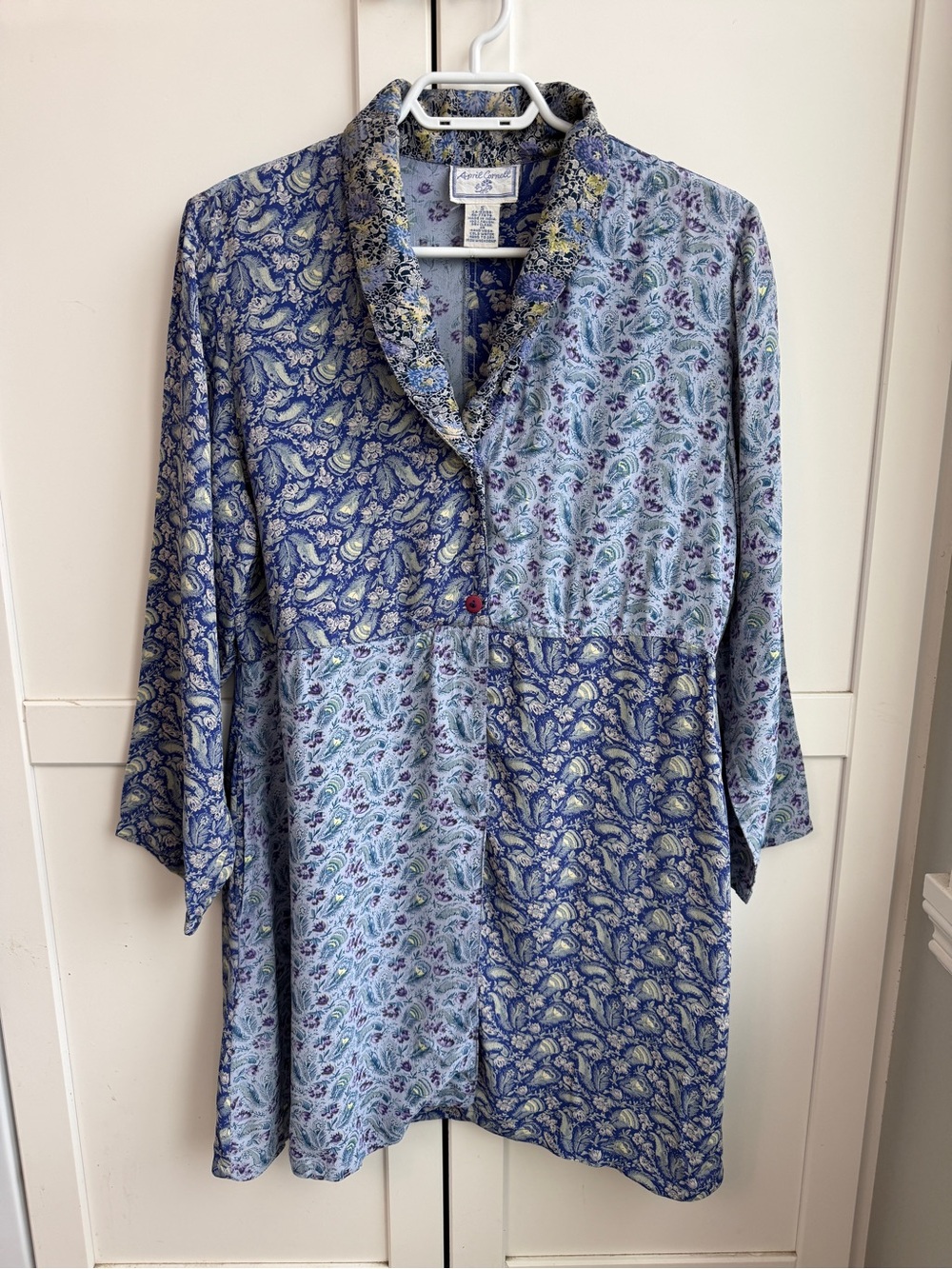 Vintage April Cornell Patchwork Floral Tunic Boho Cottagecore Prairie Size S
